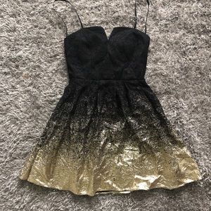 Black Ombré to Gold Formal Dress